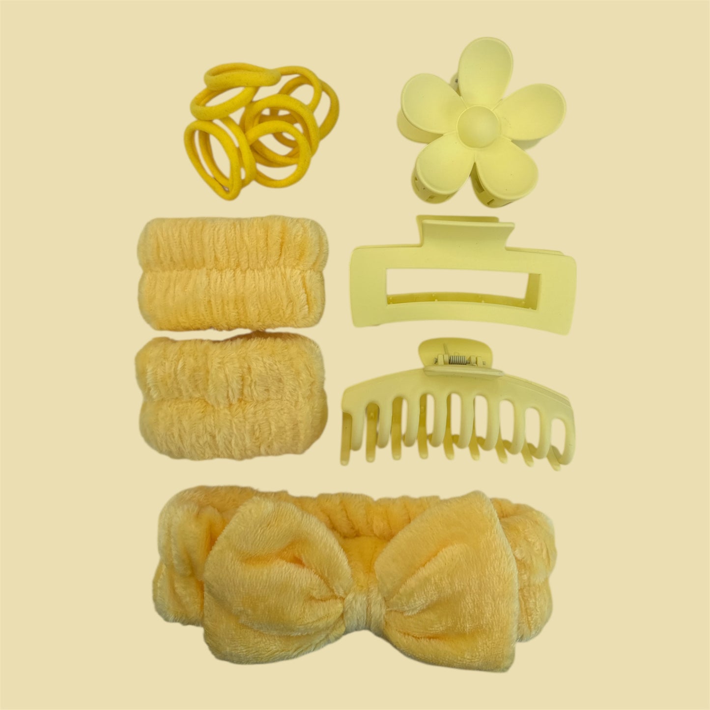 3PCS YELLOW BEAUTY SPA SET