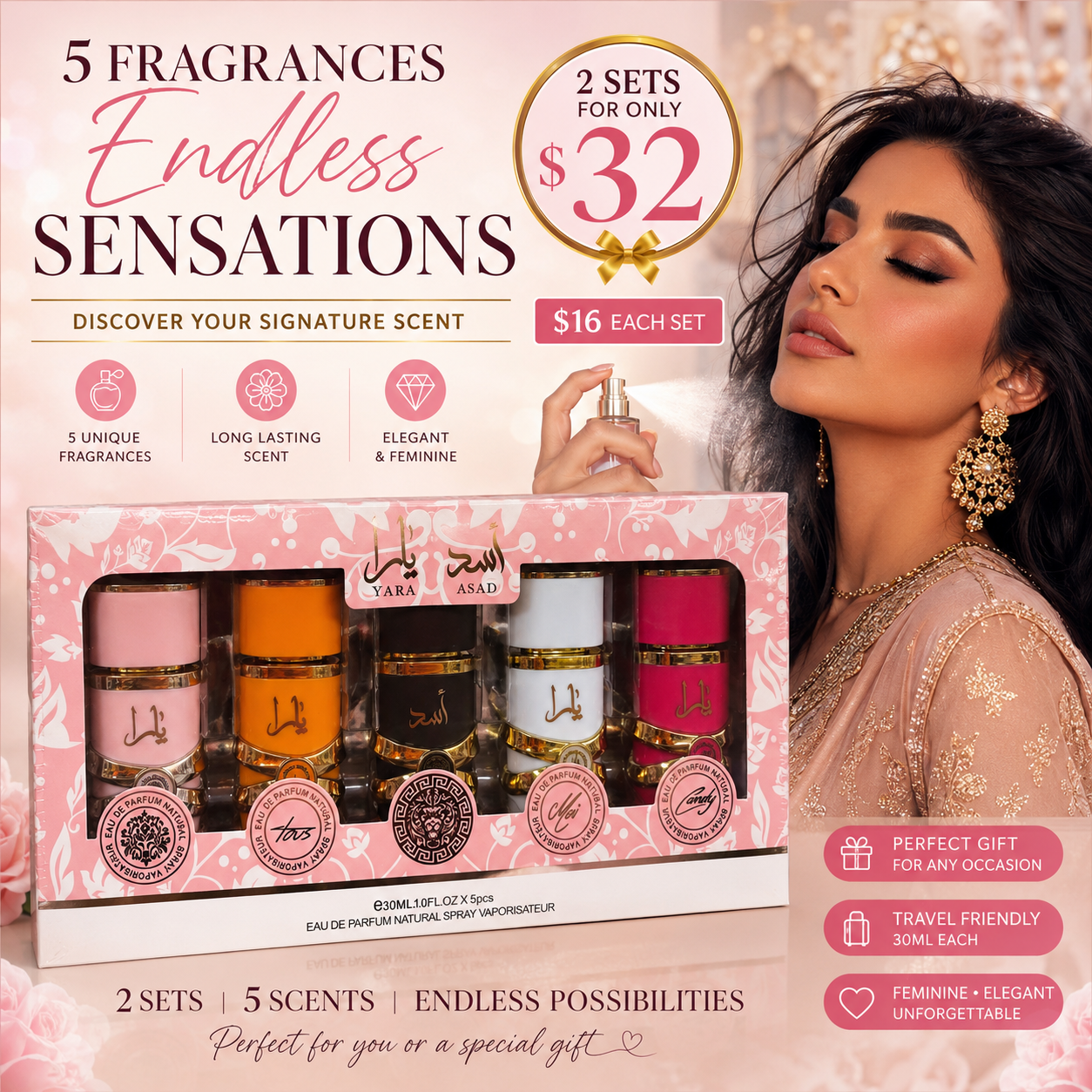 2PCS YARA 5PCS SET PERFUME 0126