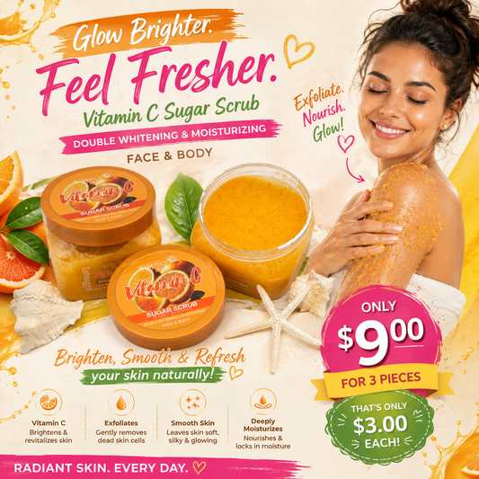 3PCS SIMPLY BELLA VITAMIN C SUGAR SCRUB SIB1005