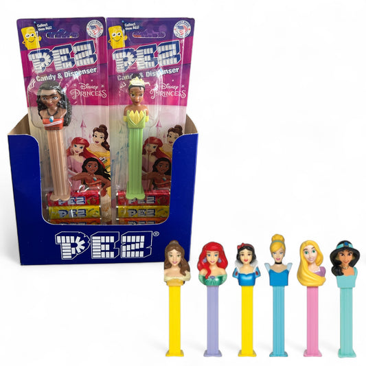 12PCS DISPLAY PEZ DISNEY PRINCESSES CANDY + DISPENSER #079819