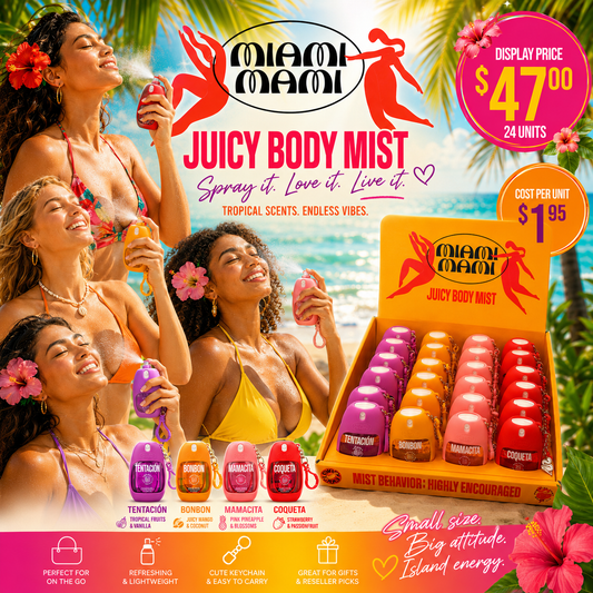24PCS DISPLAY MIAMI MAMI JUICY BODY MIST 9831