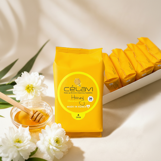 6PCS DISPLAY CELAVI HONEY MAKE-UP REMOVER CLEANSING TOWELETTES MT006