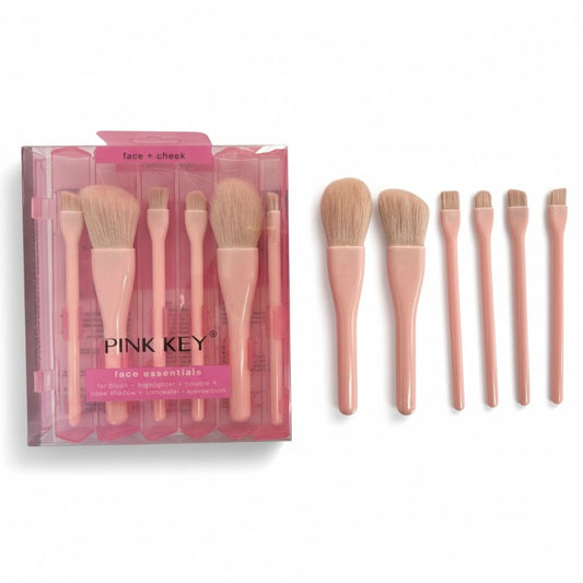 12PCS PINK KEY FACE ESSENTIALS BRUSH SET PK6704