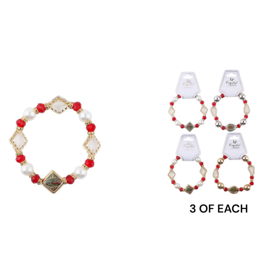 VIRGIN MARY BEAD BRACELETS 12PCS PACK DBE-2649