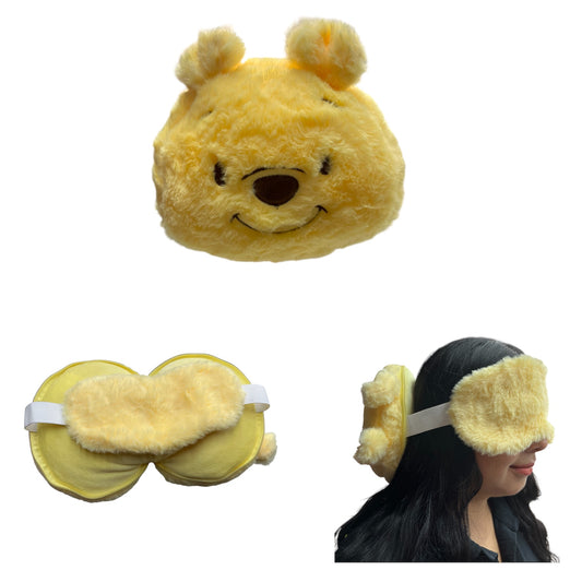 YELLOW BEAR  2 IN 1 EYE COVER & NECK PILLOW