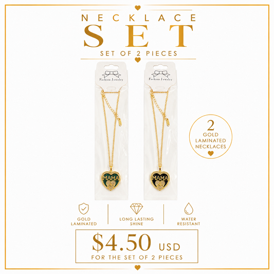 2PCS ORO LAMINADO MAMA NECKLACE