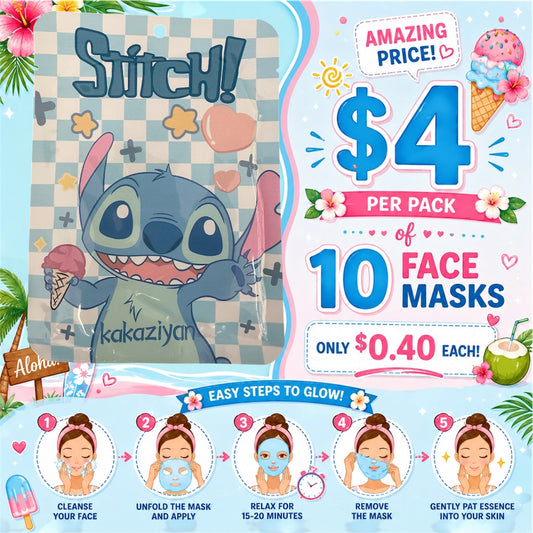 10PCS PACK KAKAZIYAN FACE-MASK BLUE GUY ICE CREAM  M34
