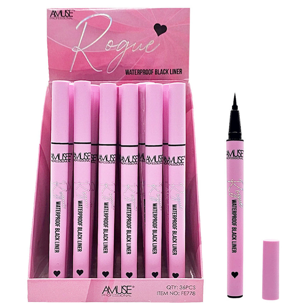 AMUSE ROGUE EYELINER WATERPROOF BLACK LINER 36PCS DISPLAY FE778 #94