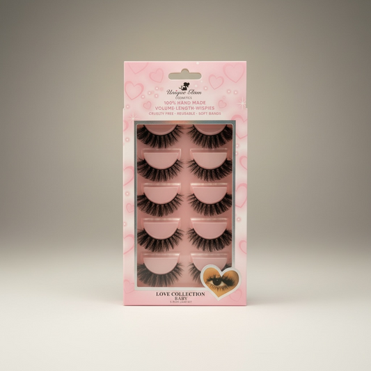 3PCS UNIQUE GLAM COSMETICS BABY LOVE COLLECTION 5 PAIR LASHES