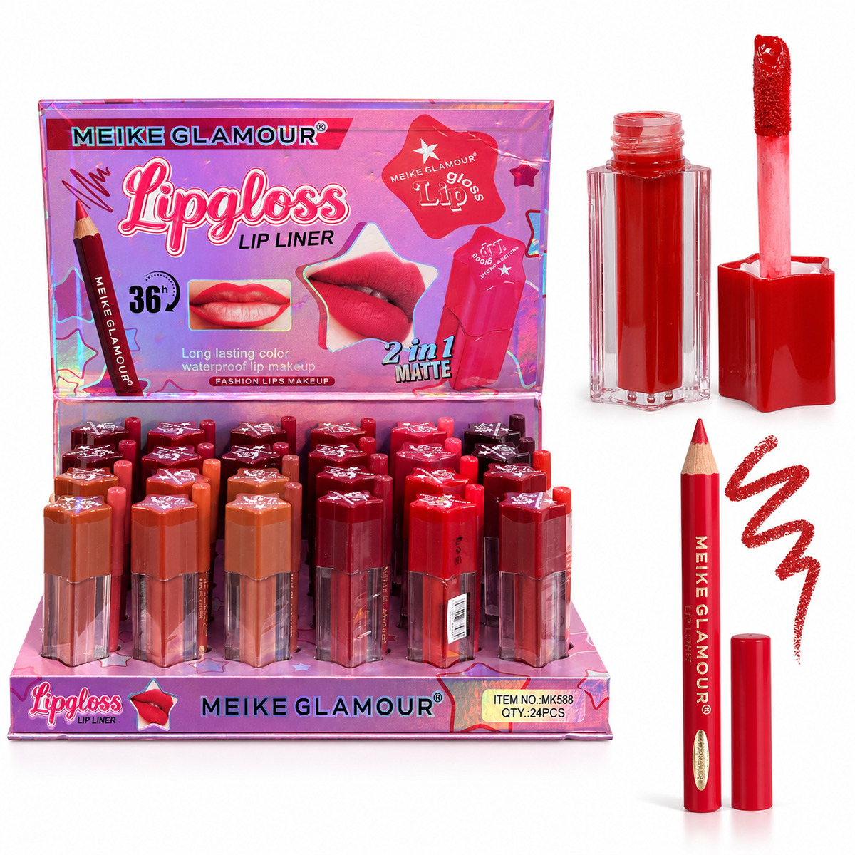 Set dúo de brillo labial y delineador de labios Mieke Glamour