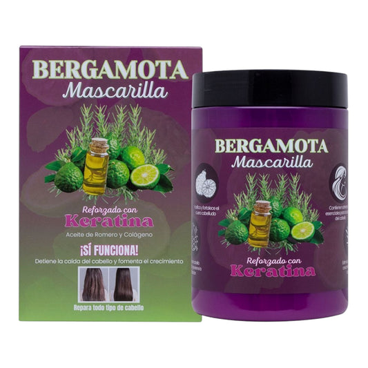 2PCS MASCARILLA BERGAMOTA REFORZADO CON KERATINA ROMERO Y COLÁGENO BM-3001
