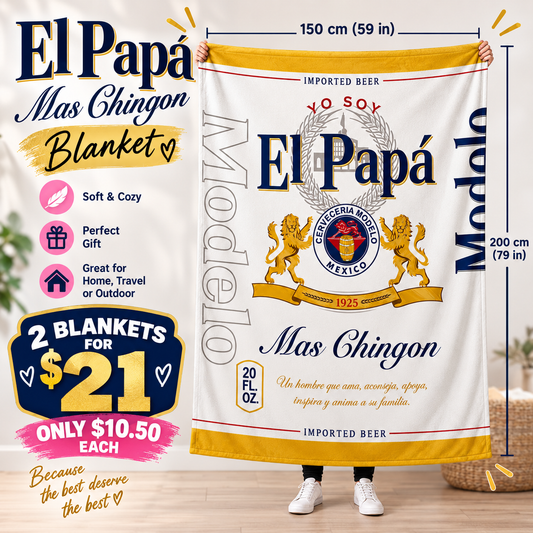 2PCS WHITE PAPA MODELO  BLANKET D-35