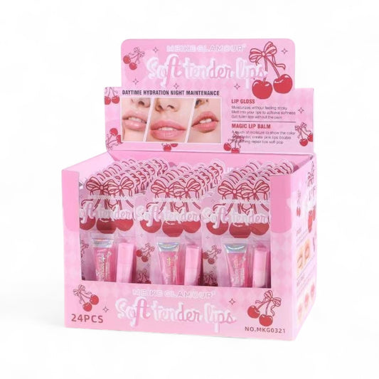 24PCS DISPLAY MIEKE GLAMOUR CHERRY SOFT TENDER LIPS MKG0391
