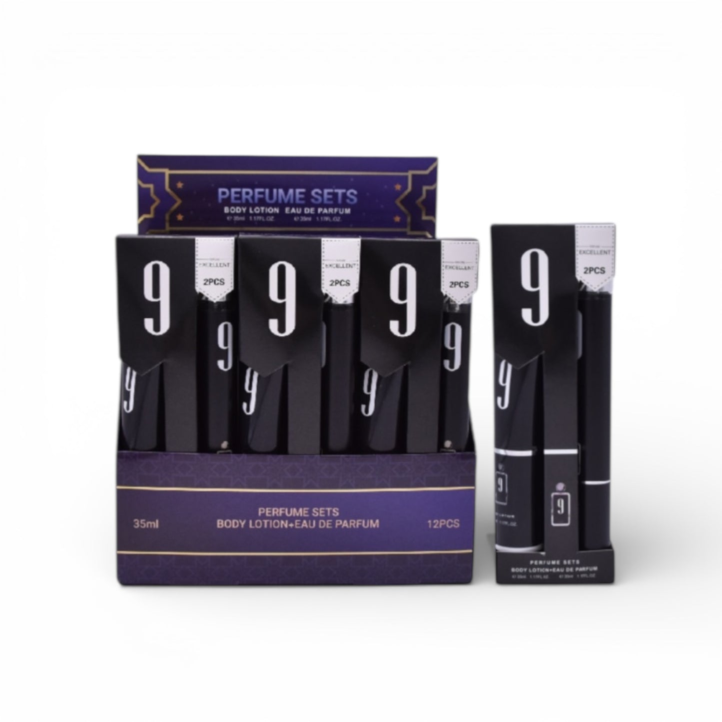 12PCS DISPLAY NUMBER 9 PERFUME & BODY LOTION SET T35-10