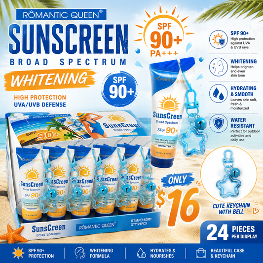 24PCS ROMANTIC QUEEN SUNSCREEN BROAD SPECTRUM WHITENING SPF90+