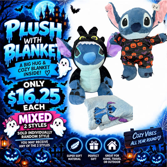 1PCS BLUE GUY PLUSH + BLANKET P2