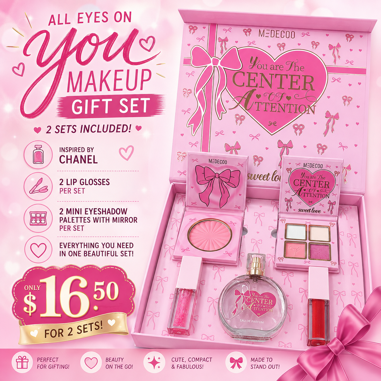 2PCS YOU ARE THE CENTER OF ATTENTION MAKE UP GIFT SET TZ-26001