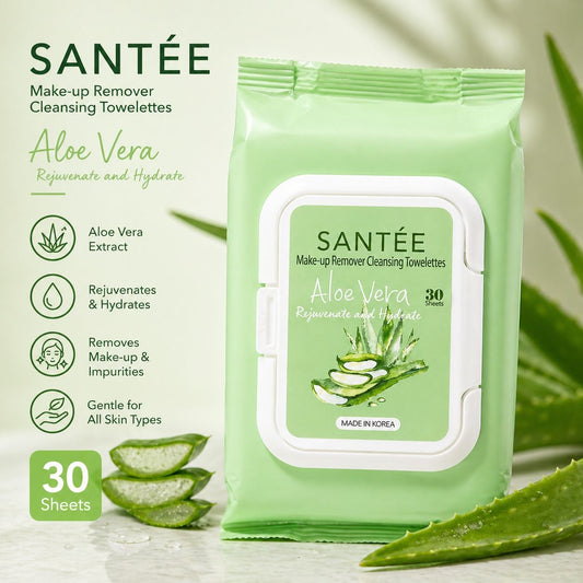 6PCS ALOE VERA SANTEE MAKE-UP REMOVER TOWELETTES ST002