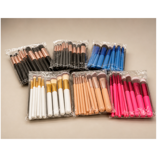 12 SETS OF MAKE UP BRUSHES MIX COLORS