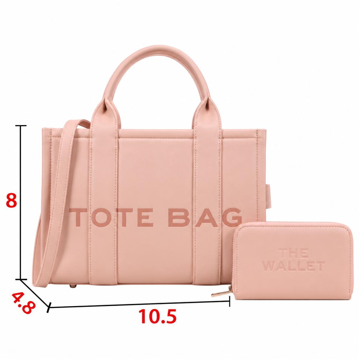 The Tote Bag Pink &  Pink Handle Purse + Wallet