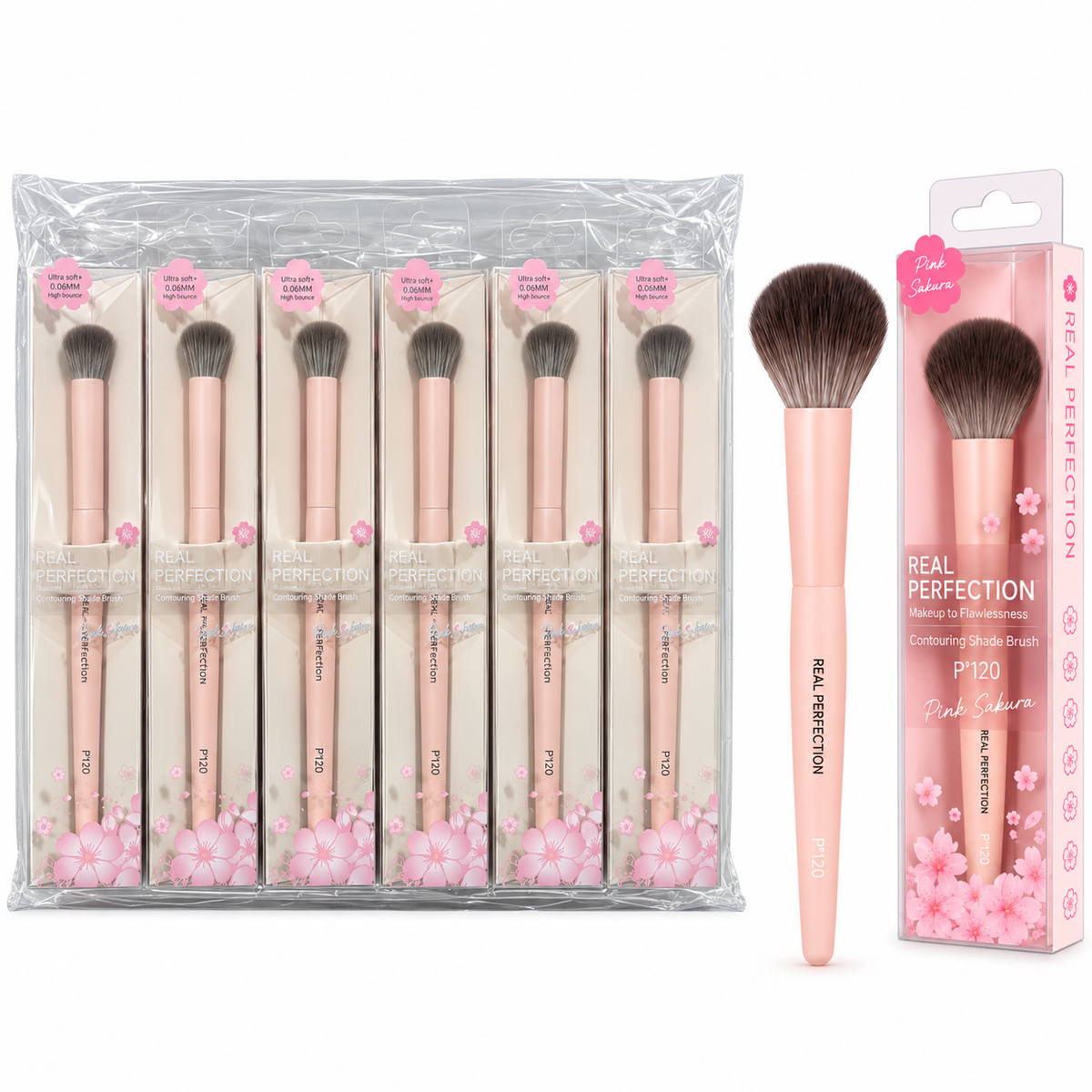 Real Perfection Pink Sakura Contouring Shade Brush