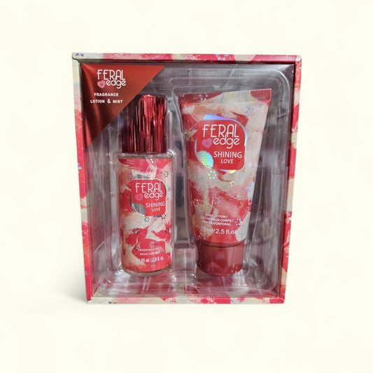 2 PCS FERAL EDGE FRAGRANCE LOTION & MIST SHINNING LOVE