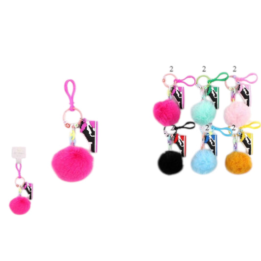 12PCS PACK SHOE COLORFUL KEYCHAIN WITH POM-POMS 0475