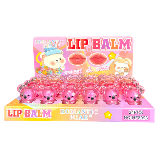24PCS DISPLAY ROMANTIC BEAR KOALA 🐨 LIP BALM HF8093