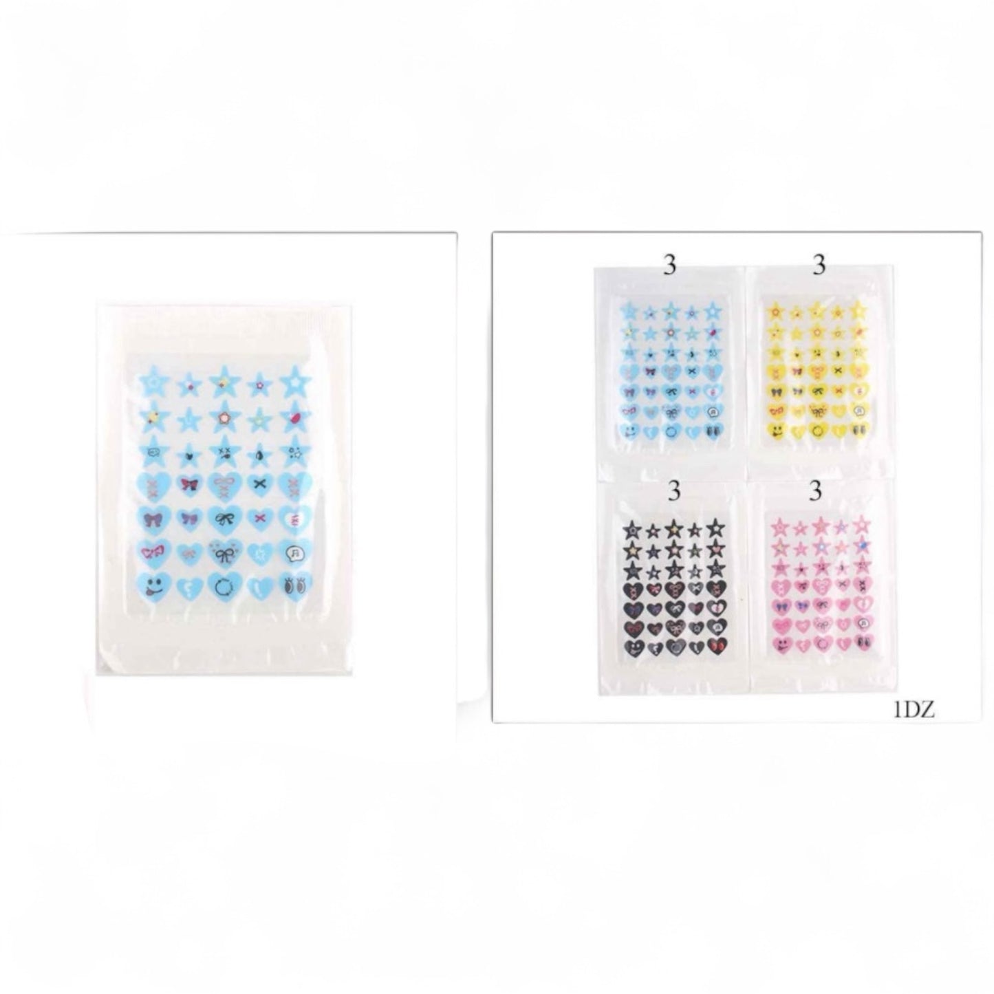 12PCS PACK COQUETTE & STARS PIMPLE PATCHES KNV-9408