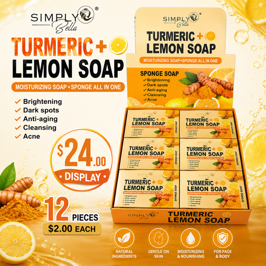 SIMPLY BELLA TURMERIC + LEMON SPONGE SOAP SIM016