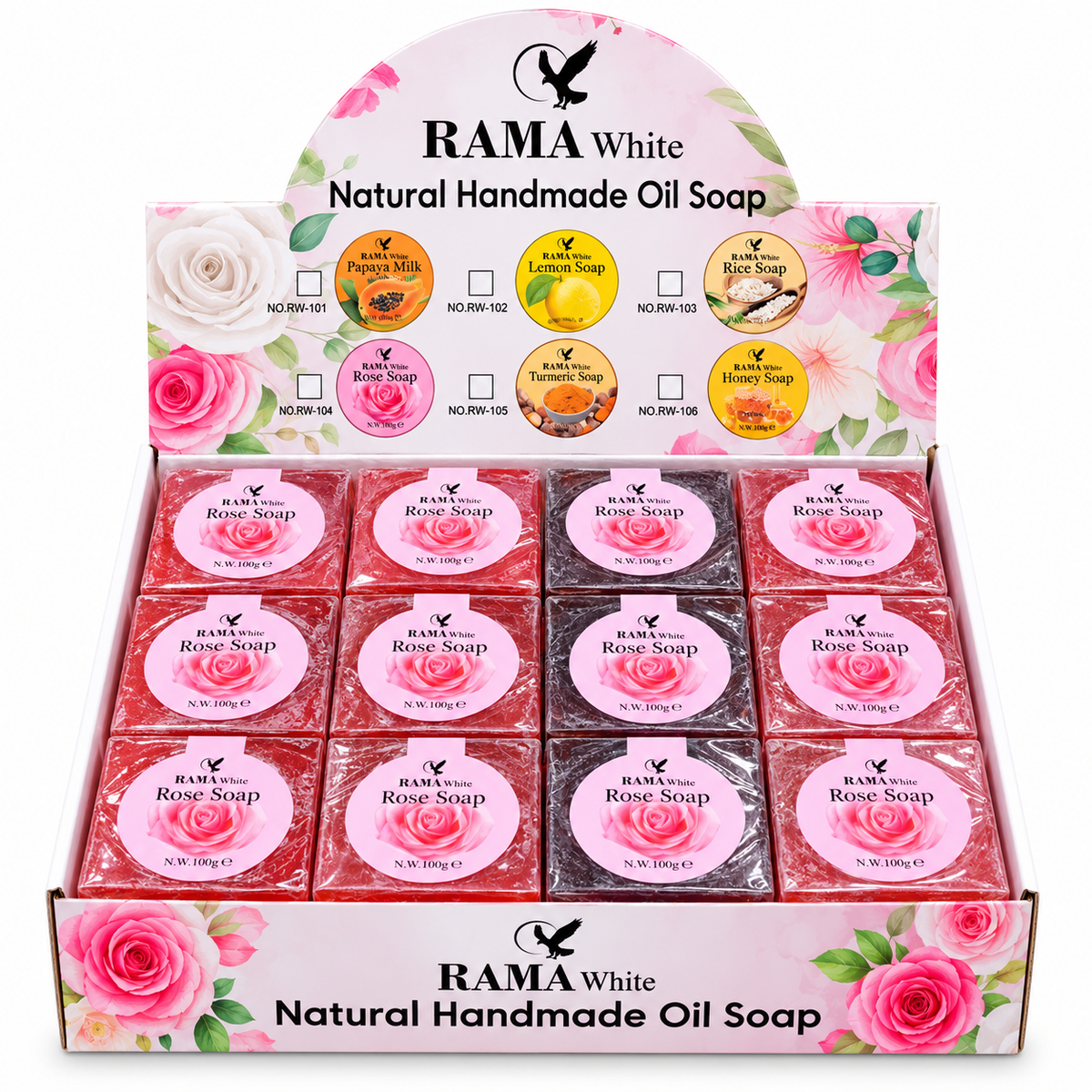 Rama White Natural Handmade Rose Oil Soap