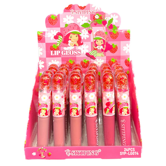 24PCS DISPLAY SIYIPING STRAWBERRY DUO LIP GLOSS SYP-LG074