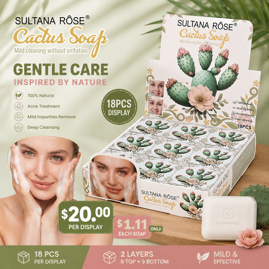18PCS DISPLAY SULTANA ROSE CACTUS SOAP SA-278