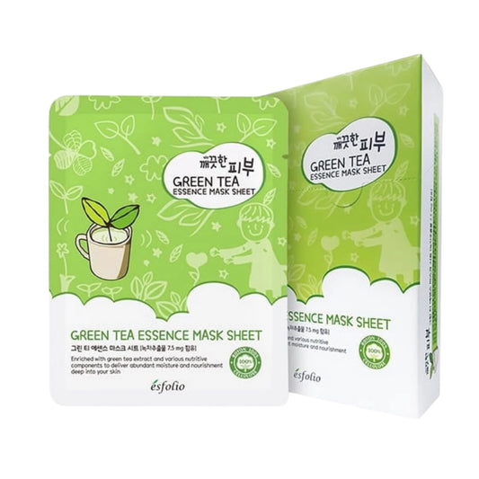 10PCS BOX ESFOLIO GREEN TEA ESSENCE MASK SHEET 3250