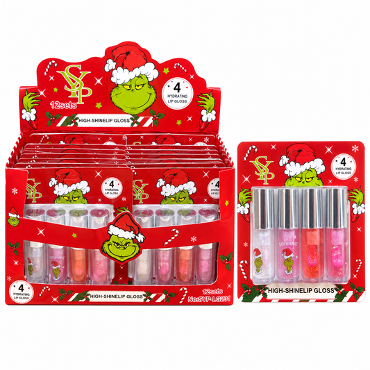 Brillo de labios de alto brillo Siyiping Red Grinch