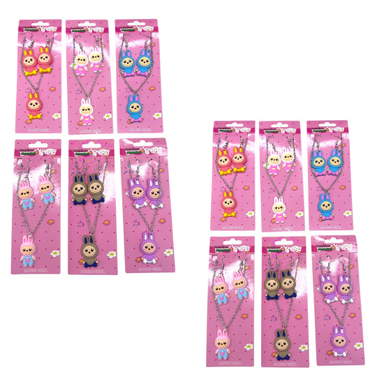 CUTE MONSTER NECKLACE & DANGLE EARRING SET 12 PCS PACK