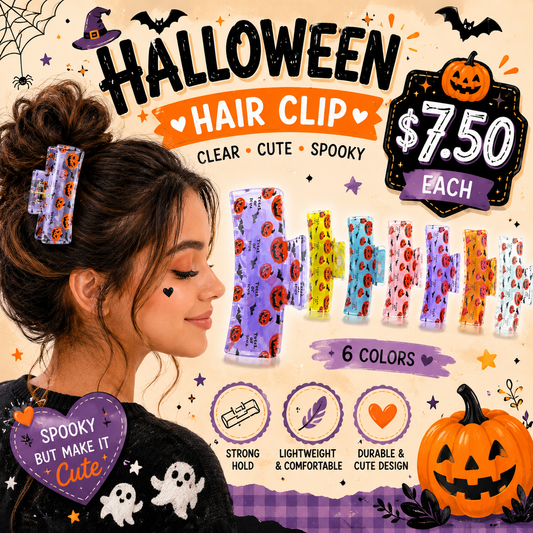 12PCS PACK HALLOWEEN PUMPKIN HAIR CLIPS H2407