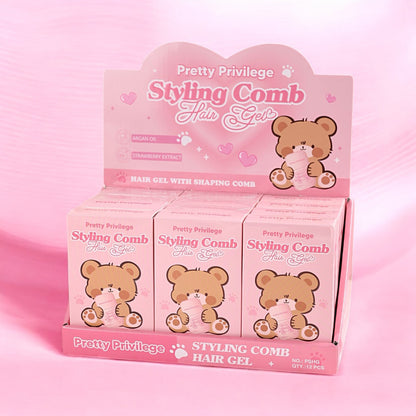 12PCS DISPLAY PRETTY PRIVILEGE STYLING COMB HAIR GEL PSHG