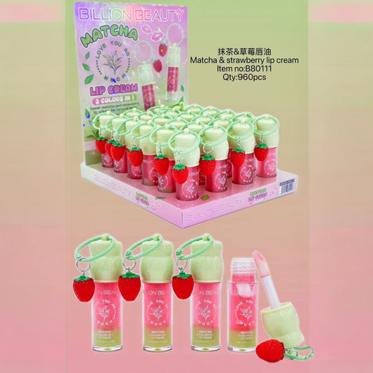 24PCS DISPLAY BILLION BEAUTY 2 COLORS MATCHA LIP CREAM B80111