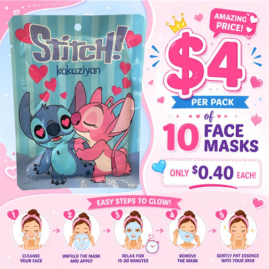 10PCS PACK KAKAZIYAN FACE-MASK BLUE GUY & PINK GIRL M24