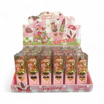 24PCS DISPLAY SIYIPING STRAWBERRY GIRL LIPSTICKS SYP-LG062