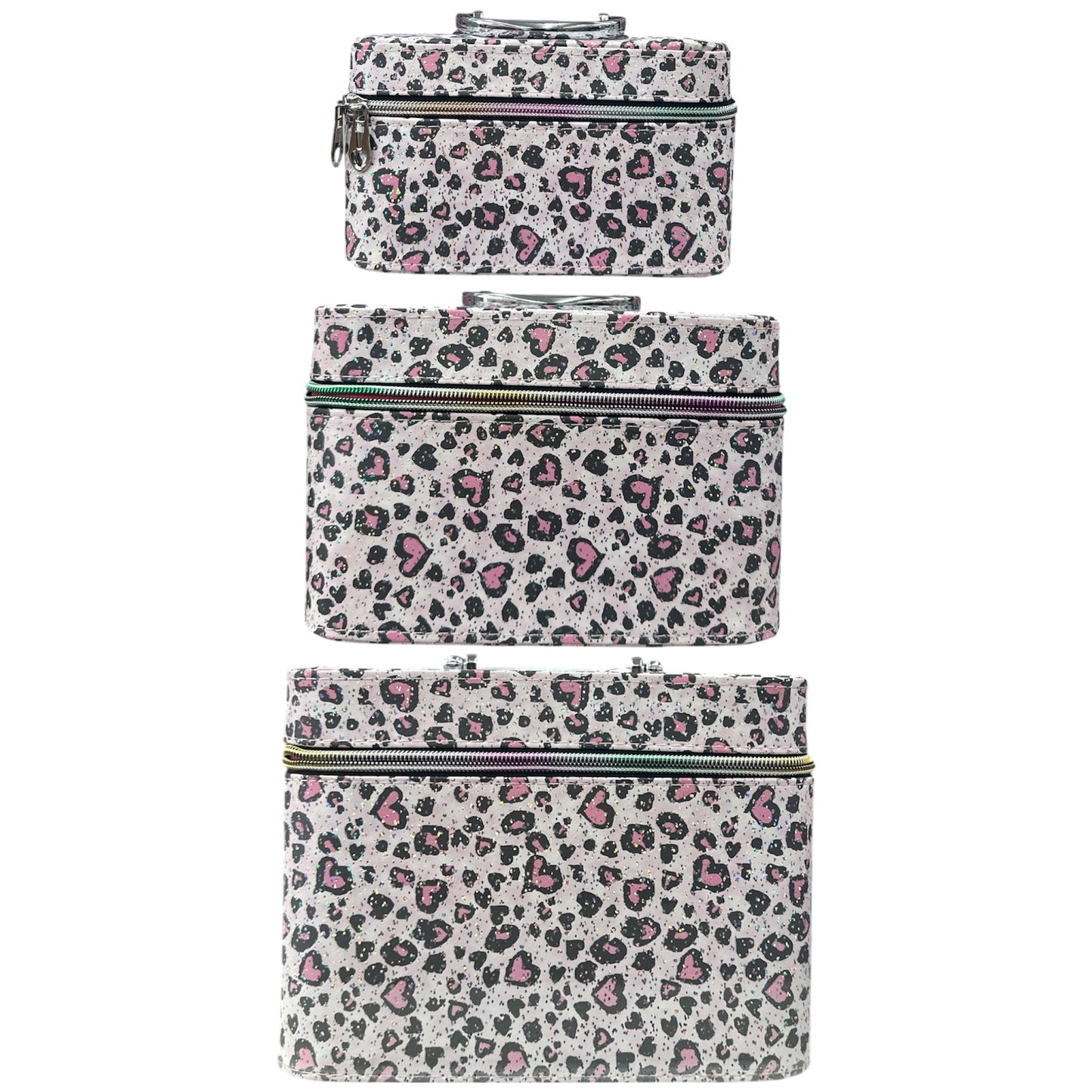 PINK CHEETAH BEIGE SO’s 3PCS CARRY MAKEUP BOX