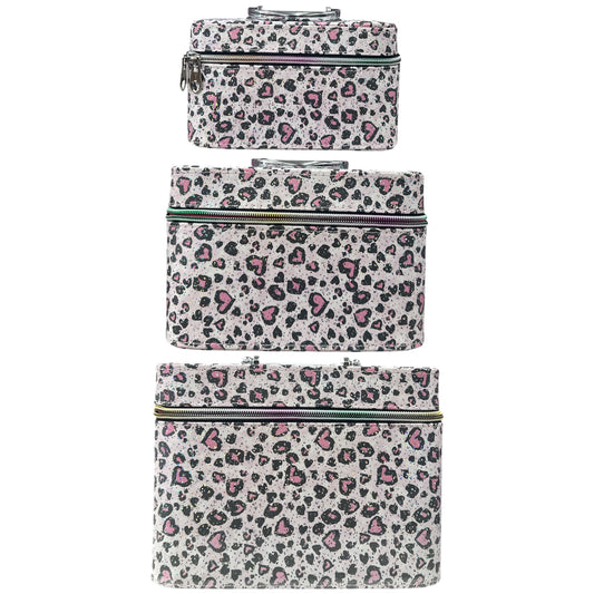 PINK CHEETAH BEIGE SO’s 3PCS CARRY MAKEUP BOX