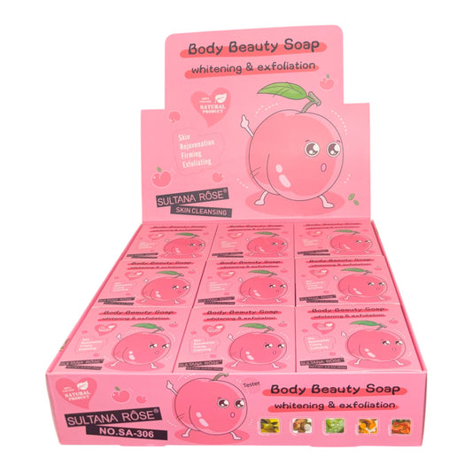 18PCS DISPLAY SULTANA ROSE BODY BEAUTY SOAP SA-306