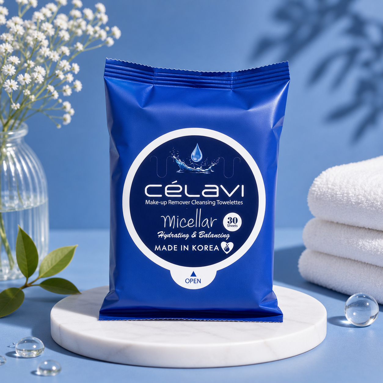 6PCS DISPLAY CELAVI MICELLAR MAKE-UP REMOVER CLEANSING TOWELETTES MT022