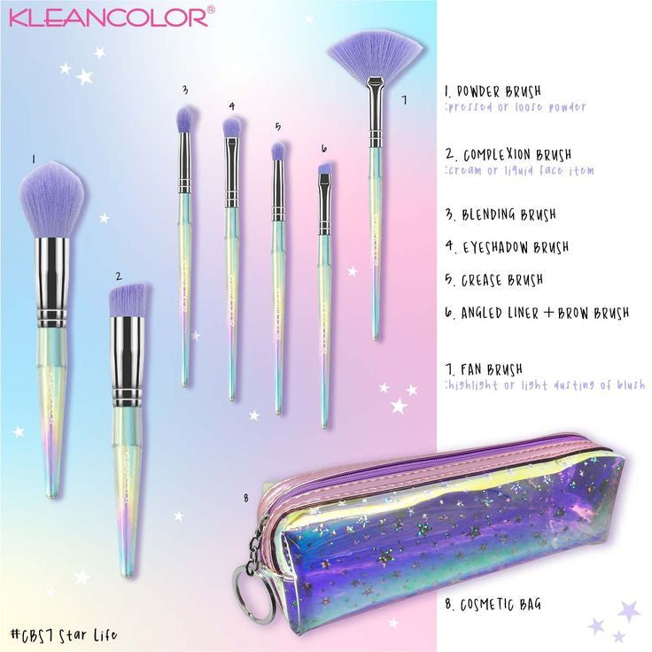 KLEANCOLOR 7PCS BRUSHES AND COSMETICS BAG CBS7 R72