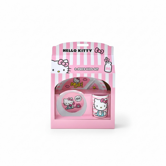3PCS HELLO KITTY PINK KIDS DINNER SET HK3MS