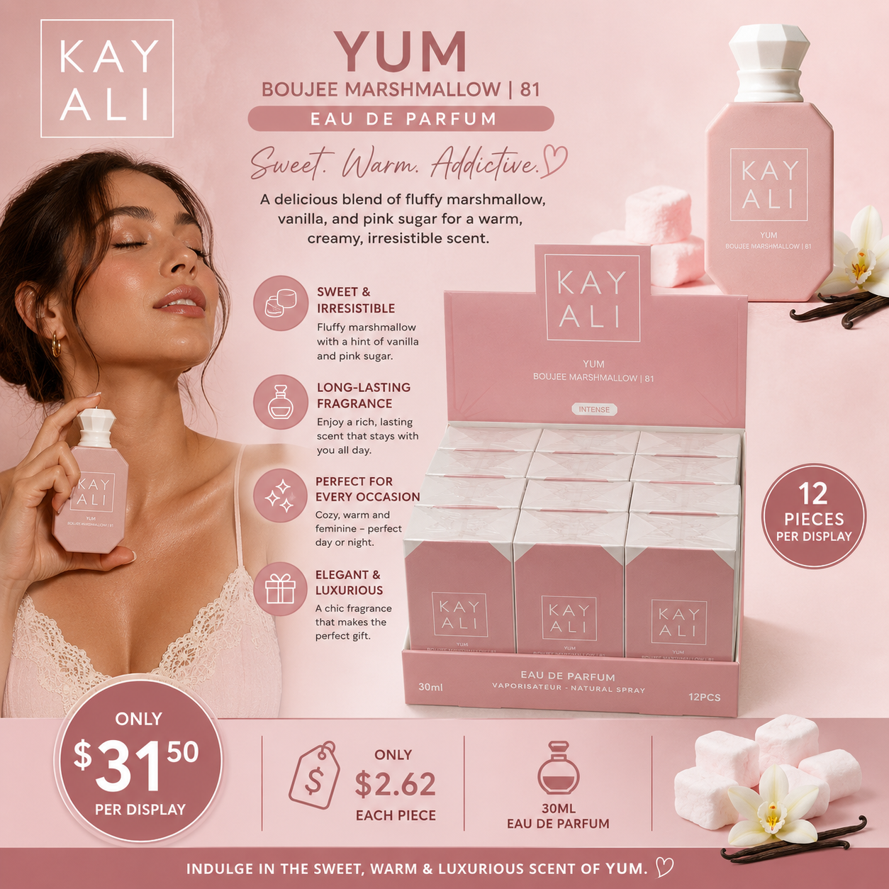 12PCS DISPLAY DUPE  KAY YUM BOUJEE MARSHMALLOW 81 PERFUME 16246