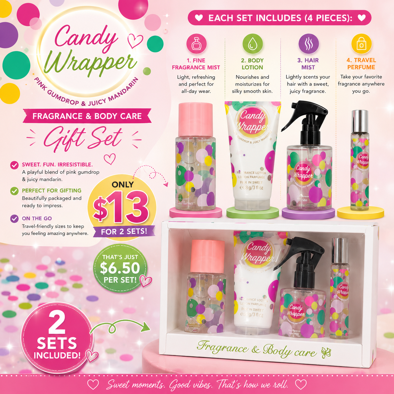 2PCS SET PAMPER ME FRAGANCE CANDY WRAPPER  4PCS WHITE -01