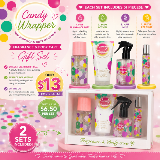 2PCS SET PAMPER ME FRAGANCE CANDY WRAPPER  4PCS WHITE -01